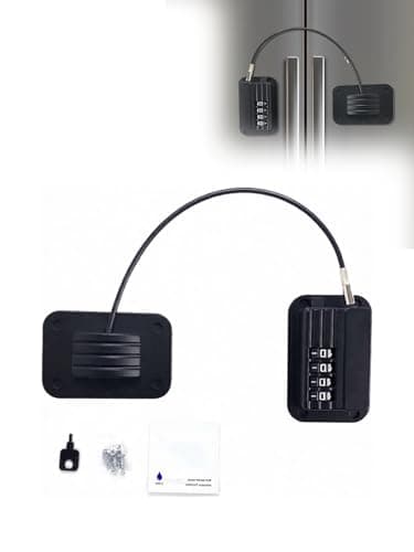 Combination Refrigerator Lock 1 Pack No Drilling Adhesive Cabinet Lock Home Safety Lock for Fridges Cabinets Drawers Windows Kitchen Pantry Black - Image 1