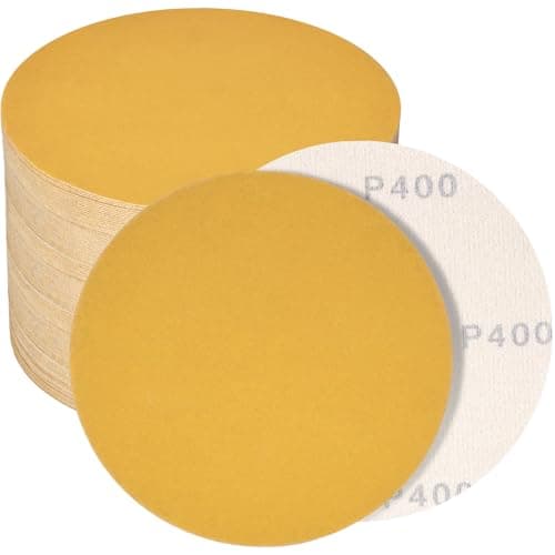 WEWINK PLUS 6-Inch No-Hole Hook and Loop Sanding Discs, 400-Grit Random Orbital Sandpaper for Automotive and Woodworking Metal - Image 1