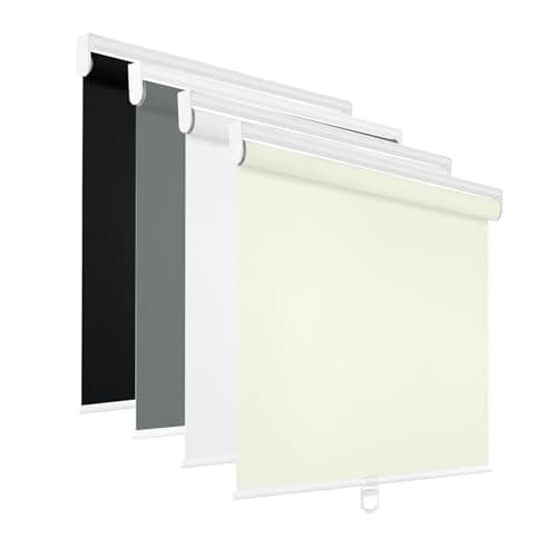 Changshade Cordless Roller Shades Blackout Blinds for Windows Room Darkening Rolled Up Shades with Spring System,UV Protection Window Shades Door Blinds for Home and Office（27" W x 50" H） - Image 1