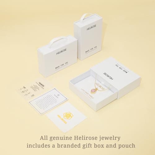 Helirose 18K Gold Plated Heart Necklace for Women, Trendy Dainty Love Pendant Necklaces for Women, Birthday Jewelry Presents for Her, Mom and Wife (Pink) - Thumbnail 5