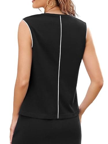 Casly Lamiit Two Piece Skort Sets for Women Summer Beach Casual Tennis Outfits Short Skirts Spring Break Athletic Lounge Sweatsuit Women Clothing Black S - Thumbnail 2