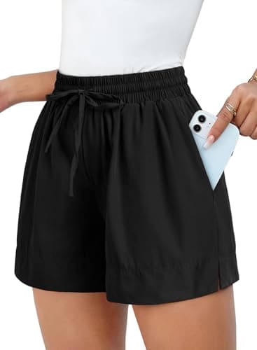 Dokotoo Shorts for Women Athletic Gym Running Summer Outfits 2026 Beach Vacation Clothes Black Workout Shorts Causal Pockets Spring Quick Dry Yoga High Waisted Pants Clothing Size XX-Large - Image 1