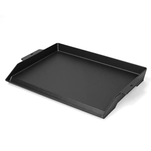 BLUES GRILL PARTS 23" x 16" Enameled Cast Iron Universal Griddle - Pre-Seasoned Nonstick Surface, Reinforced Ridges & Extra High Sidewalls, Flat Top Plate for Gas/Charcoal Grills - Image 1