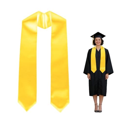 Oeyliz Graduation Stole Class of 2026 Stoles for Graduation 2026 Unisex Adults Blank Graduations Stole 72 Inch Plain Gold Graduations Stoles