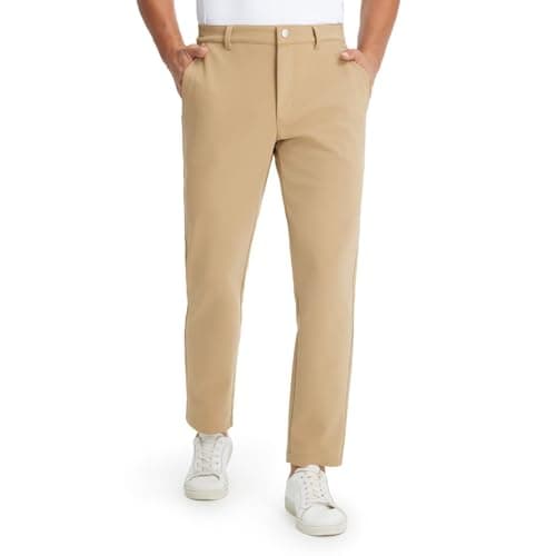 M MAELREG Fleece Lined Golf Pants Men Water-Resistant Workout Casual Outdoor Hiking Insulated Winter Pants for Men Khaki - Image 1