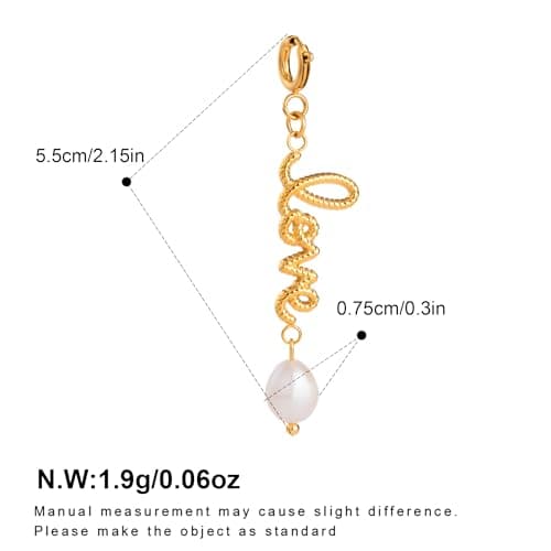 FAMARINE Pearl Keychain for Bag LOVE Chain Keychain Clasp Clip on Charms Accessories - Thumbnail 5
