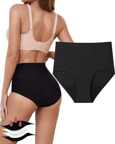 anthuth Period Underwear for Women High-Waist, Reusable Leakproof Heavy Absorbency for Heavy Flow & Bladder Leaks Black - Image 1