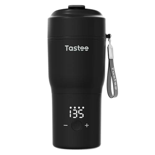 Tastee Heated Coffee Mug – 12oz Portable Travel Mug with 1℉ Precise Temperature Control, 8-Hour Heat Retention, 30W Fast Charging, Leak-Proof, Wide Mouth, Gift-Ready for Office, Home & Outdoor(Black) - Image 1