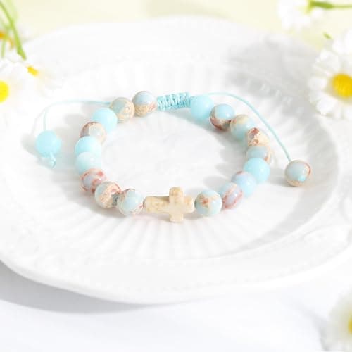 BAYLAY Easter Basket Stuffers for Girls Kids, Cross Bracelet Gifts for Teen Teenage Girls Christian Religious Easter Essential Basket Fillers Baptism Birthday Gift for Girl - Thumbnail 4