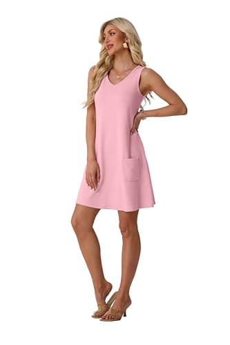 Lepunuo Summer Dresses for Women Casual V Neck Sleeveless Tank Dresses Beach Vacation Sundresses - Thumbnail 6