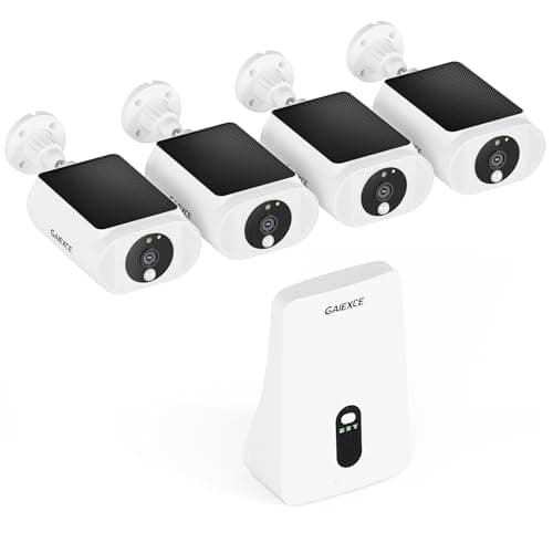Gaiexce Solar Security Cameras Wireless Outdoor 4 Cam Kit Expadable to 10H, No Subscription Cameras for Home Security System, 64G Local Storage, 2.4G &5G WiFi, 2K Color Night Vision Two-Way Audio IP66 - Image 1