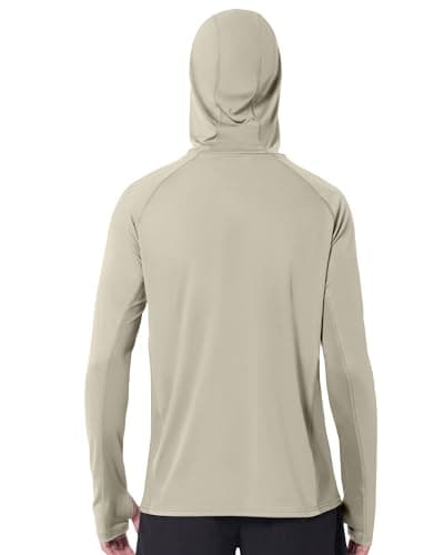 isnowood Men's UPF 50+ Fishing Sun Hoodie, UV Protection Long Sleeve Hooded Shirt with Mask for Hiking outdoor - Thumbnail 2