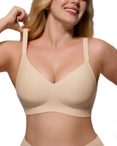 As Fairy Comfort Wireless Lift Bra for Women - Smooth Full Coverage Push Up Bras for Everyday Wear Nude 36C - Image 1