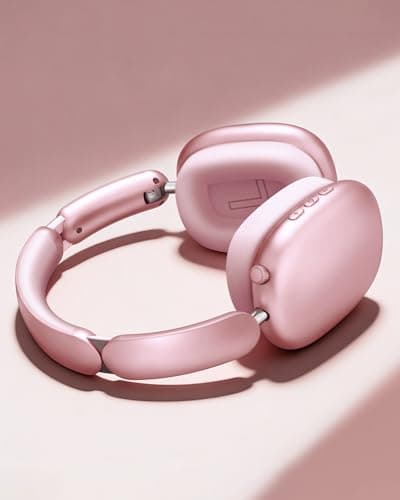 Wentronic Y02 Active Noise Cancelling Headphones,60H Battery,5 EQ Music Modes,Hi-Res Audio,Deep Bass,Foldable Wireless Over Ear Bluetooth 5.4 Headset,Breathable Leather Earpads (Pink) - Thumbnail 2