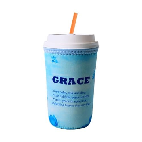 josake Iced Coffee Sleeve - Reusable Insulated Neoprene Cup Sleeve for Cold Drinks Keeps Drinks Cold & Hands Dry, Fit Most Standard Tumblers (Blue Radiance, small：16-20oz)
