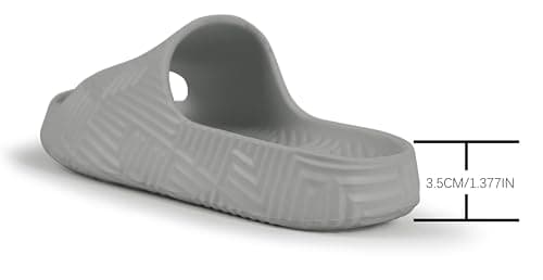 Weweya Cozy Shower Shoes for Men Women Non-Slip House Slides Pool Beach Sandals Grey Women Size 7 Men Size 5.5 - Thumbnail 6