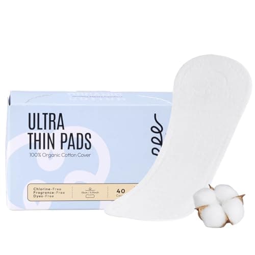 100% Organic Panty Liners for Women, Ultra Thin Cotton Cover, Regular Pantiliners, Light Absorbency, Unscented Barely There Pantie Liners, Individually Wrapped (Regular Liner, Size 1, 40ct) - Image 1