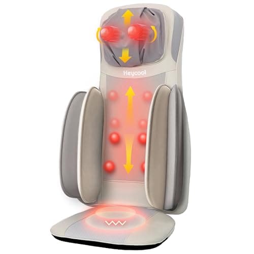 Heycool Shiatsu Back and Neck Massager with Heat, Upgraded Massage Chiar Pad with Compression, Vibration, Chair Seat Massager for Home, Office, Gifts for Men, Women - Image 1