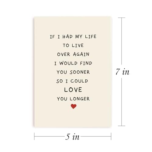Love You Longer Poem Birthday Card, Romantic Valentine’s Day Card for Him Her, Funny Anniversary Card for Husband Wife, If I Had My Life to Live Over Again - Thumbnail 3