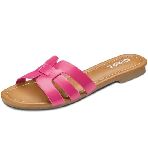 ATHMILE Sandals for Women 2026 Vacation Womens Sandals Dressy Summer Flats Sandals Women Slides for Party Wedding Beach - Image 1