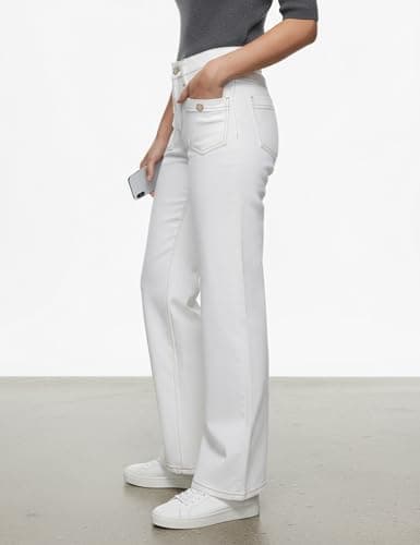 ZPIUO Wide Leg Jeans Woman, High Waisted Jeans for Women Trendy Stretchy Baggy Denim Pants with Pocket - Thumbnail 3