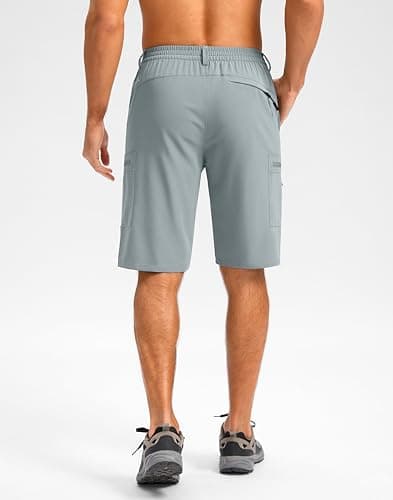 Pudolla Men's Hiking Shorts 11" Lightweight Cargo Work Shorts for Men Summer Travel Golf Casual Outdoor with 5 Pockets(Light Grey Small) - Thumbnail 4