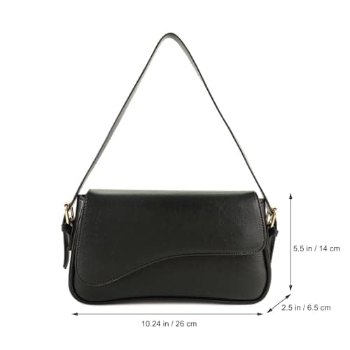 Barabum Shoulder Bag for Women,Y2K Trendy Purse Vegan Leather Hobo Handbags,Clutch Saddle Bag with 2 Removable Straps (Black) - Thumbnail 5