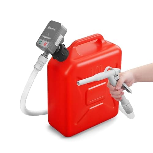 Gas Can Fuel Pump Portable - Gifts for Men, Fast 3.2 GPM Flow Rate, 51” Flexible Intake Hose, Tank Adapter, for Gasoline, Kerosene, Diesel, Non-Potables Gray - Image 1