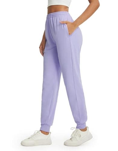 M MAELREG Womens Joggers Pants with Lightweight Stretchy Work Pants Women for Golf Lounge Business Travel Athletic Lavender Purple - Image 1
