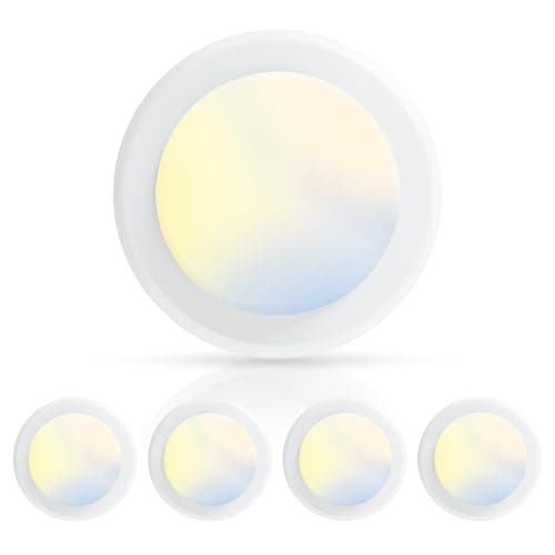 ECOELER 5CCT Selectable LED Flush Mount Ceiling Light, 6 Inch Dimmable Disc Lights, 16.5W 1000LM, Low Profile Surface Mount Ceiling Lights for Kitchen, Garage, Laundry, ETL&FCC, 4 Pack - Image 1