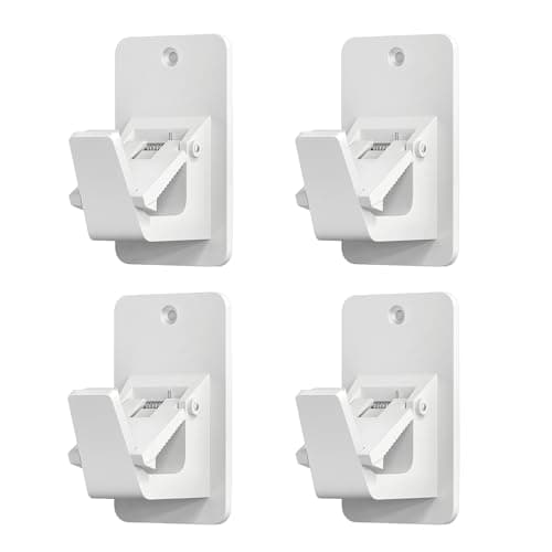 Universal Curtain Rod Holders, No Drill Curtain Rod Brackets, Self Adhesive Curtain Rod Brackets Up to 30 LB, Nail Free Curtain Rod Hooks for Bathroom, Bedroom, Livingroom, Kitchen (4PC, White) - Image 1