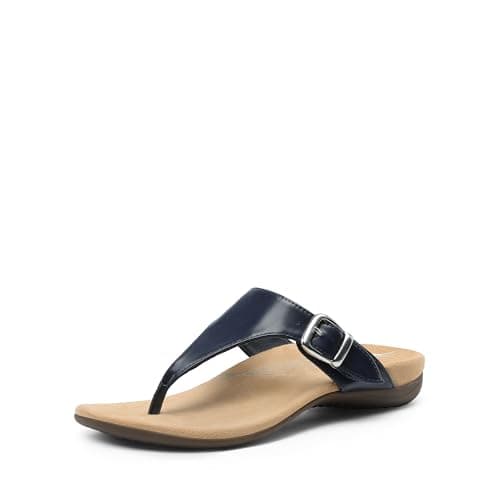 DREAM PAIRS Orthotic Thong Sandals for Women, Arch Support Flip Flops, Comfortable Lightweight Slip On Sandals for Walking, Casual Summer Everyday Wear,Size 11,Navy-Pu,SDFF2406W - Image 1