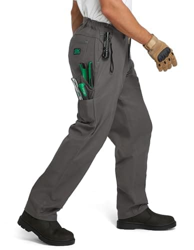 SKPRO Men's Utility Pants, Durable Stretch Work Pants, Dark Grey, 38W x 30L - Thumbnail 3