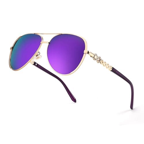 FEISEDY Retro Polarized Pilot Sunglasses for Women 70s Vintage Trendy Shades B4147 - Image 1
