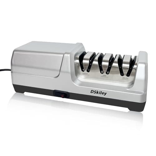 Electric Knife Sharpener for Kitchen – Professional 3-Stage 100% Diamond System with 20° Precision Angle, Fast Sharpening to Restore & Polish Chef Knives (Silver) - Image 1
