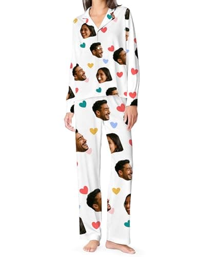 dobiju Custom Pet Photo Pajamas – Personalized for Men & Women | Christmas Pjs for Family, Pet Face, Couple & Family Photo, Gift. (Couple Photo Pajamas)