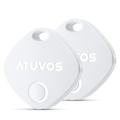 ATUVOS Air Tracker Tags-2 Pack, Bluetooth Luggage Tracker & Keys Finder Works with Apple Find My (iOS Only), Item Finders for Suitcases, Wallets, Bags, Waterproof IP67, Replaceable Battery, Anti-Lost - Image 1