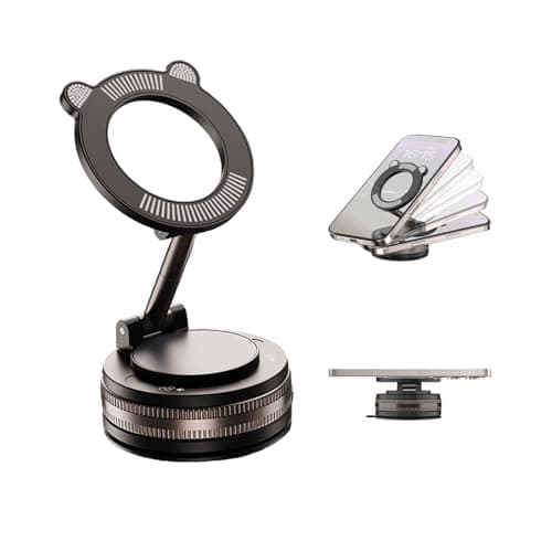 Nanogel foldable vacuum magnetic phone holder, washable strong suction cup holder, suitable for all smartphones, can be used on smooth surfaces such as kitchens, cars, and mirrors; magnetic force ≥14N - Image 1