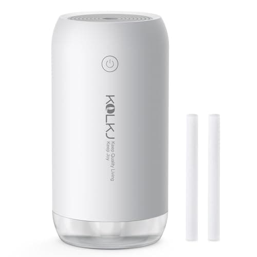 Portable Mini Humidifier, KQLKJ 350ml Small Cool Mist Humidifiers, USB Personal Desktop Humidifier for Bedroom Car Office Travel with Auto Shut-Off & 2 Mist Modes (White)