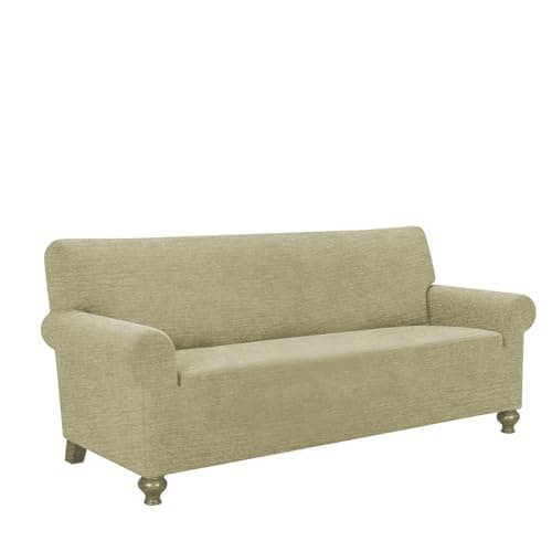 URBANLIFE 1-Piece Stretch Sofa Slipcovers for 3 Cushion Couch, Super Stretch Spandex Non-Slip Sofa Cover with Elastic Bottom, Machine Washable Furniture Protector for Kids & Pets, Coffee - Image 1