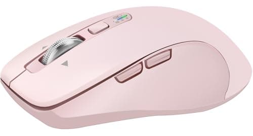 CITLLA Wireless Bluetooth Mouse (USB + BT1 + BT2), Full Size Mouse, 4-Way Scrolling, Multi-Device Silent for Computer, Laptop, iPad, MacBook (Pink) - Thumbnail 2