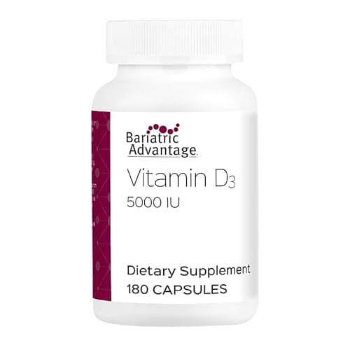 Bariatric Advantage Vitamin D3 5,000 IU - Bariatric Vitamin D Capsules - Water-Miscible - Bone Strength Support* - Easy Swallow Capsule - 180 Count - Image 1