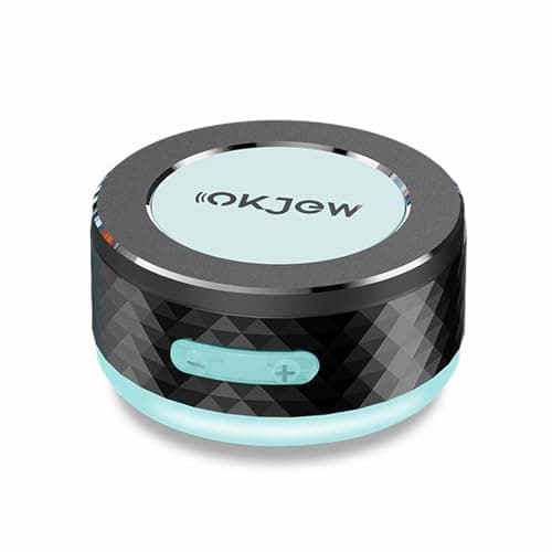 Okjew Bone Conduction Bluetooth Speaker with Colorful LED Breathing Lights, Portable Surface-Vibration Speaker, 360° Surround Sound for Home, Outdoor & Party - Image 1