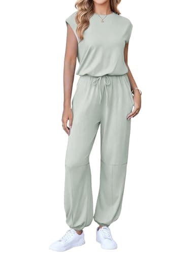 Ekouaer Womens Jumpsuits Casual One Piece Summer Romper Jogger Leg Long Pant Casual Spring Vacation Outfit with Pocket 2026 - Image 1