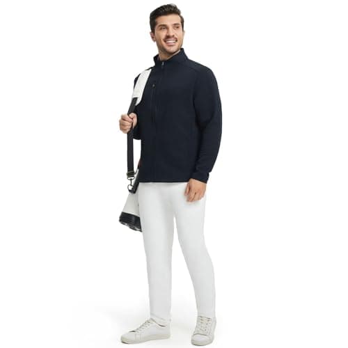 M MAELREG Mens Golf Jackets with Chest Pocket Loose Fit Zip Up Long Sleeve Windproof Warm Sports Golf Winter Jacket - Thumbnail 6