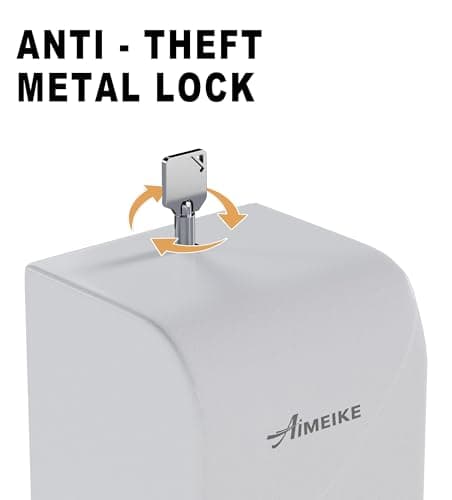 AIMEIKE Automatic Wall-Mounted Soap Dispenser 800ml (27 fl oz), ABS White Touchless Soap Dispenser with Viewing Window & Lock for Home Bathroom & Commercial Restrooms - Thumbnail 4