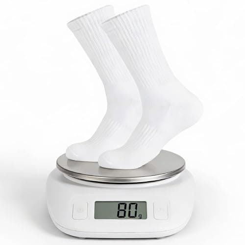 Crew Socks for Men, Mens White Socks Athletic Feetures Cushioned with Arch Support Cotton Running Hiking Essentials Moisture,1-Pairs Premium Trial Pack - Image 1