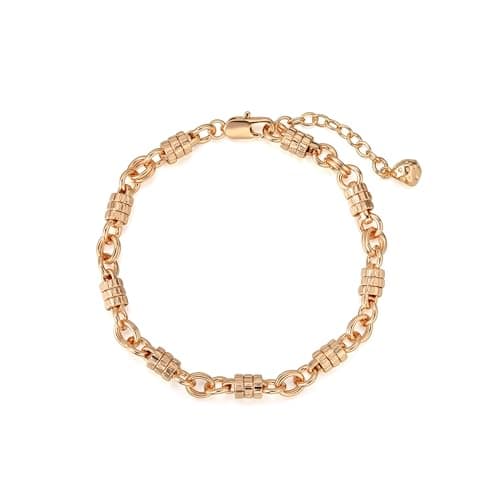 LOYATA Chain Bracelet Gold Link 14K Gold Plated Dainty Bracelet Simple Jewelry Gift for Women - Image 1