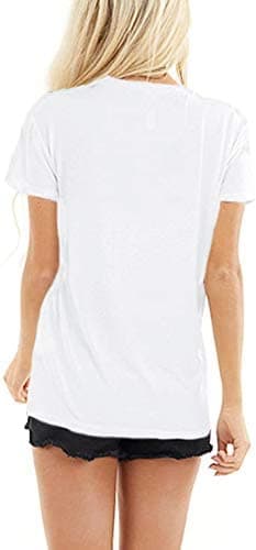 Pfvkeree Womens Cute Bee Graphic Tee Shirts Short Sleeve Let It Bee Funny Letter Print Summer T-Shirt Tops White - Thumbnail 4