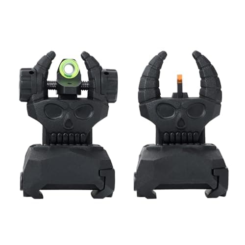 SANGRUTON Flip Up Sights Polymer Fiber Optic Sights for Picatinny (Black Flip Up Sights) - Image 1